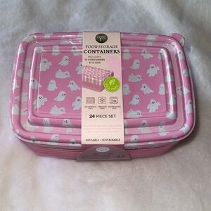Halloween core kitchen, pink ghost Food Storage Containers 👻👻